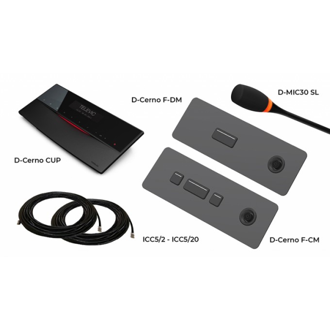 Встраиваемая цифровая дискуссионная система TELEVIC D-Cerno c функцией записи (на 12 абонентов), с возможностью расширения KOMPLEKT-D-CERNO-BPEZHOI-DICKYCCIOHHYII